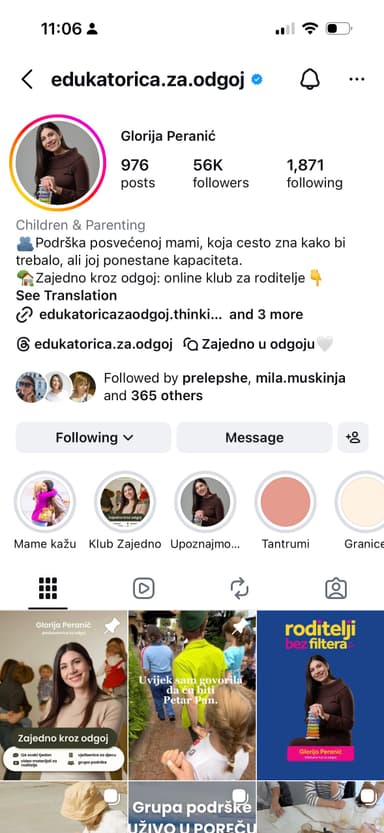 @edukatorica.za.odgoj Instagram profil