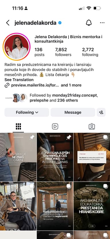 @jelenadelakorda Instagram profil