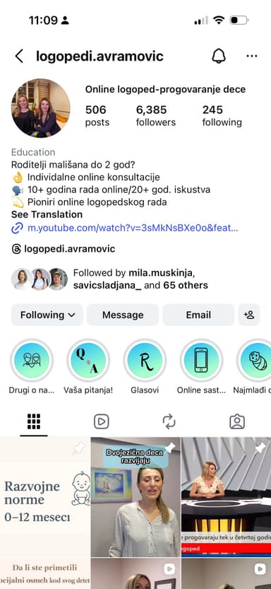 @logopedi.avramovic Instagram profil