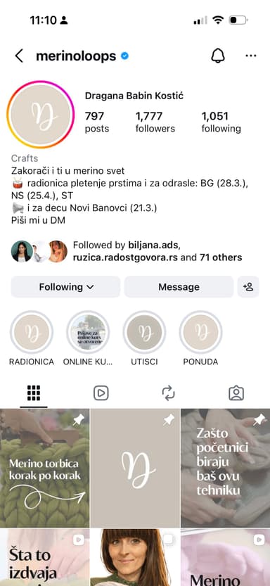 @merinoloops Instagram profil