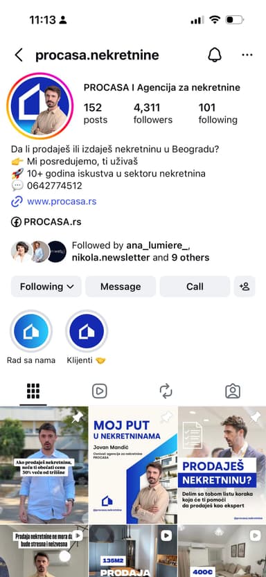 @procasa.nekretnine Instagram profil