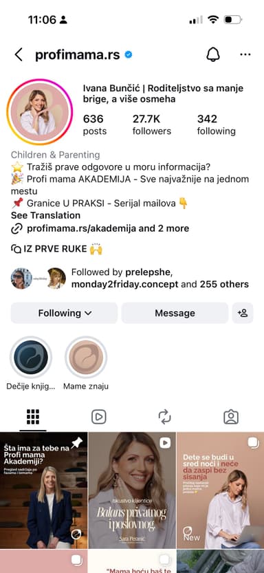 @profimama.rs Instagram profil