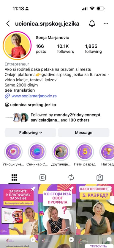 @ucionica.srpskog.jezika Instagram profil