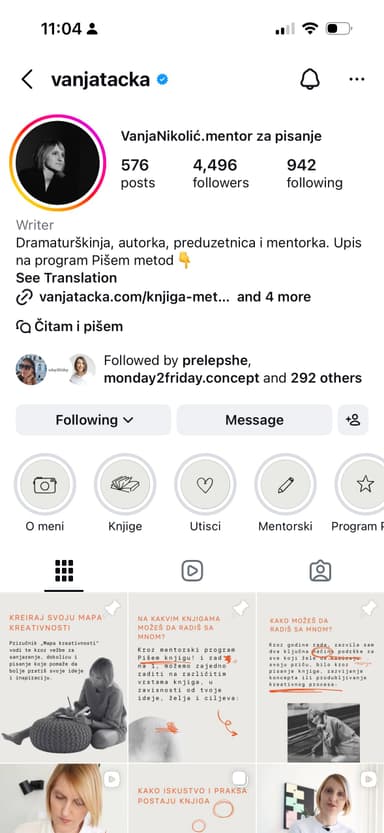 @vanjatacka Instagram profil