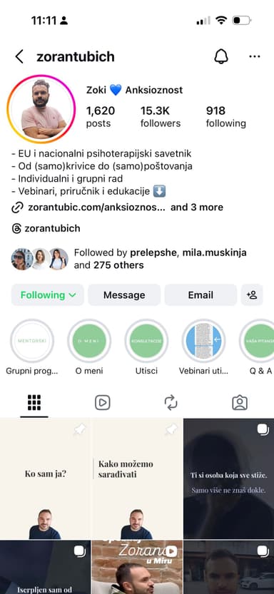 @zorantubich Instagram profil